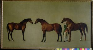 Whistlejacket واثنين من الفحول الآخرين مع سيمون كوب ، العريس ، 1762